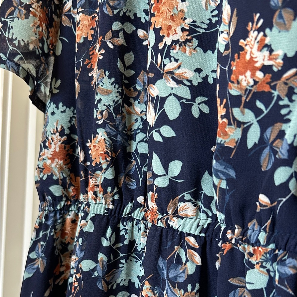 Floral Short Sleeve Floral NavyDress 22 - Picture 5 of 6